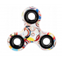 FIDGET SPINNER BIAŁY W KOLOROWE KÓŁKA